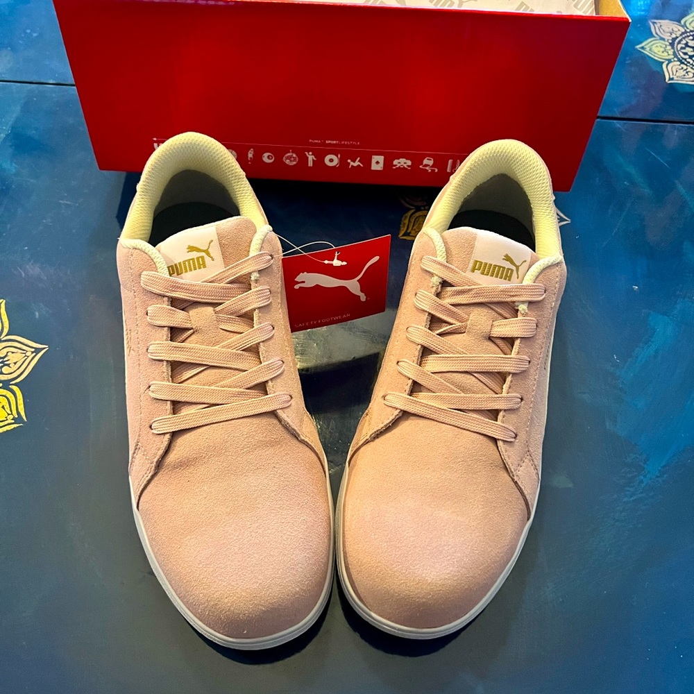 Puma Iconic Suede Safety/Work Shoes, Pink, Size 10